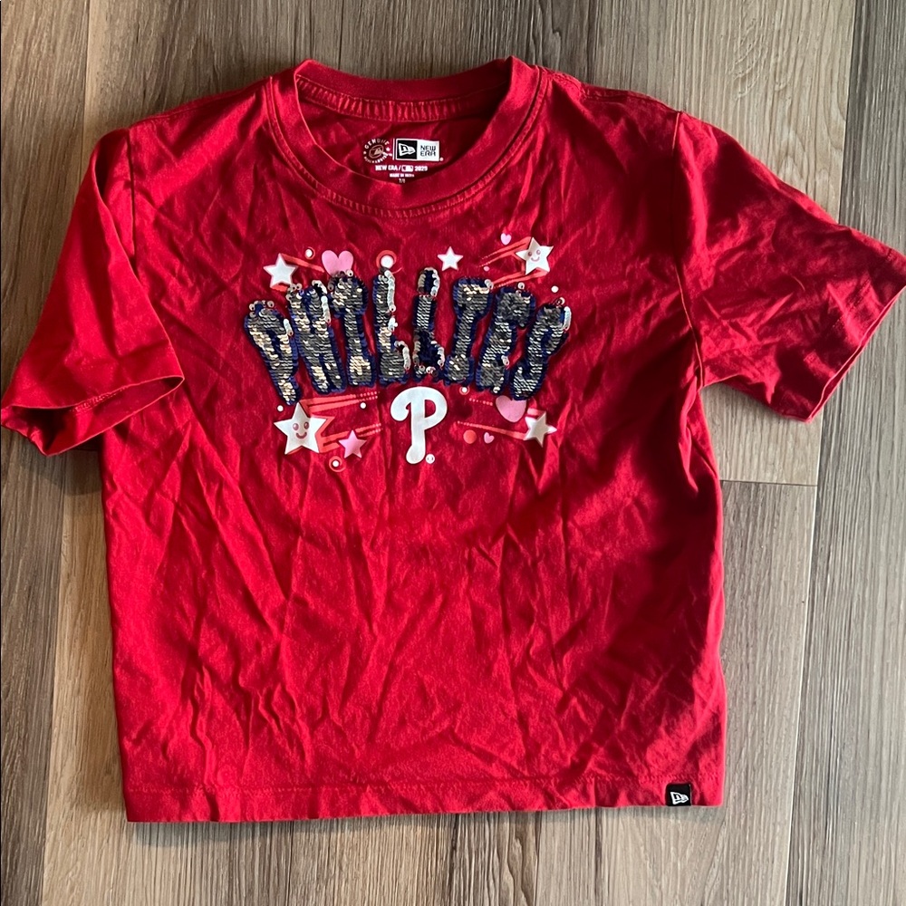 New Era Red Phillies Kids Tee